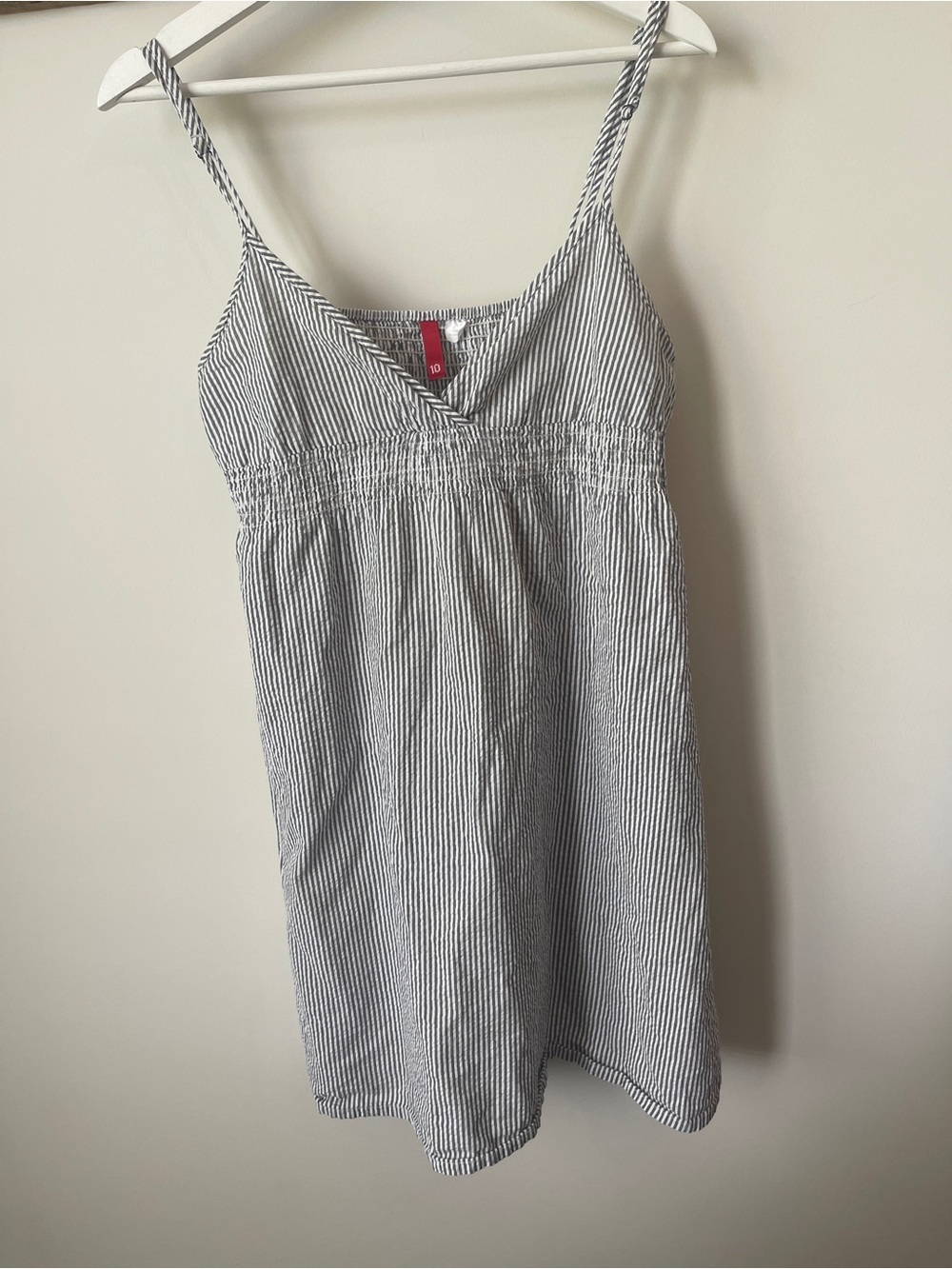 H&M White and Navy Striped Mini Dress